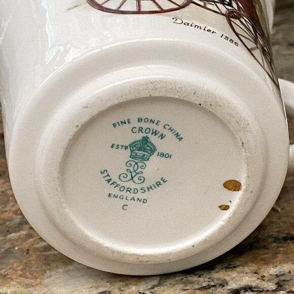 Daimler 1886 Crown Stanford Shire England Fine Bone china Mug Cup White - Picture 4 of 4